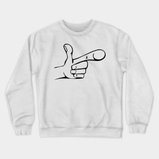 Cartoon Hand Pointing Crewneck Sweatshirt